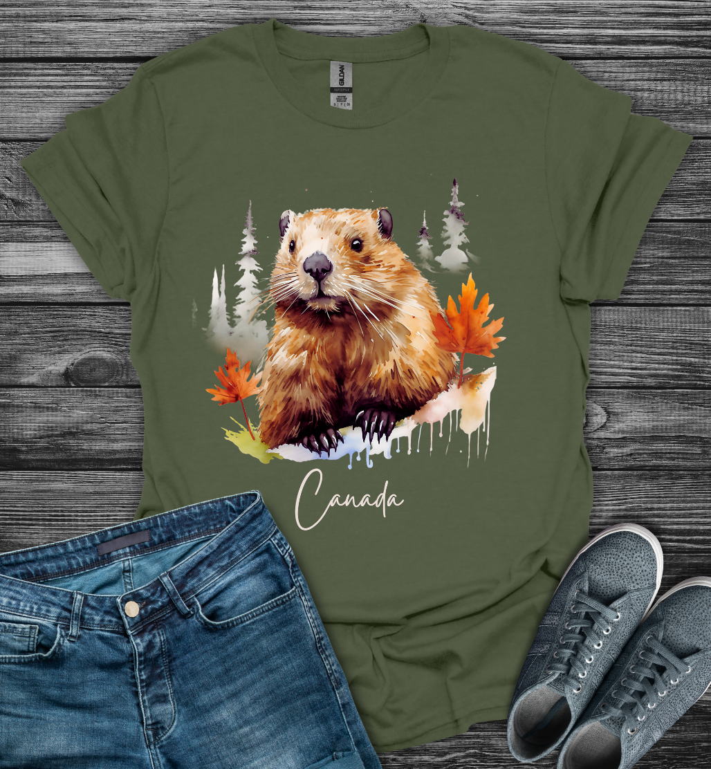 Canada Beaver Autumn Softstyle T-Shirt