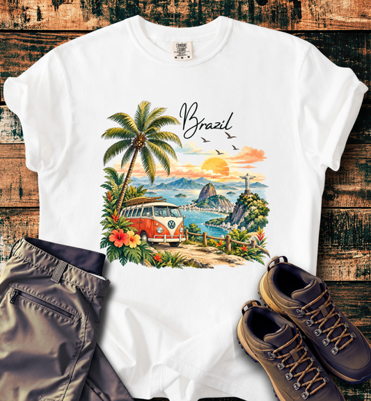 Brazil Vintage VW Camper Van T-Shirt