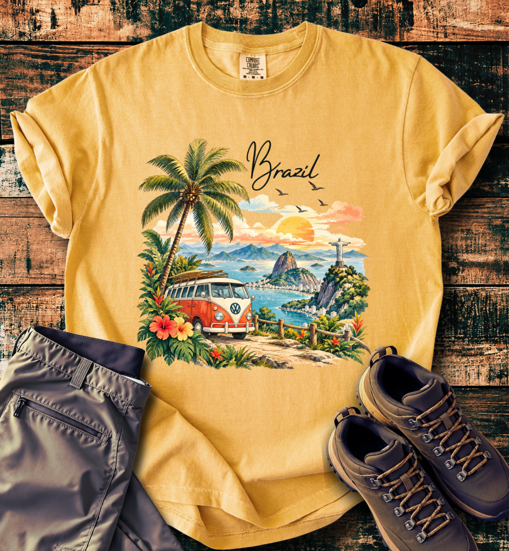 Brazil Vintage VW Camper Van T-Shirt