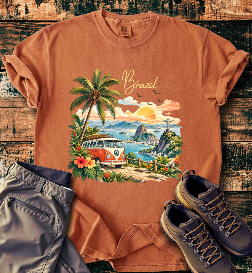 Brazil Vintage VW Camper Van T-Shirt