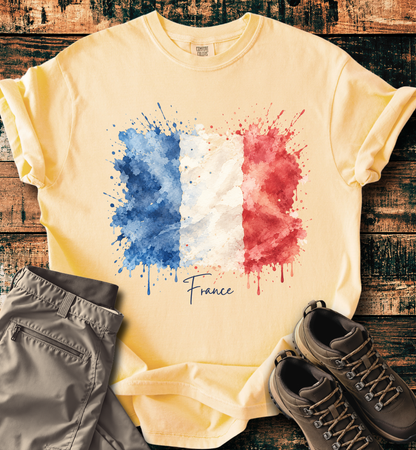 France Watercolor Flag T-Shirt