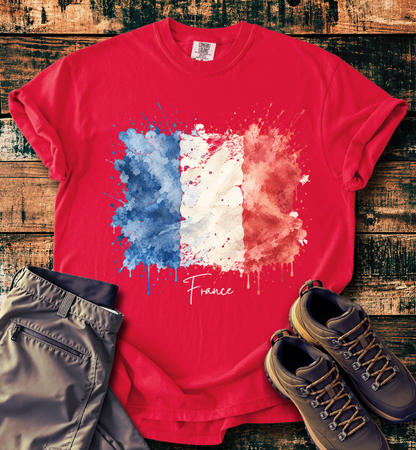 France Watercolor Flag T-Shirt