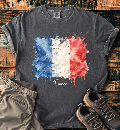 France Watercolor Flag T-Shirt