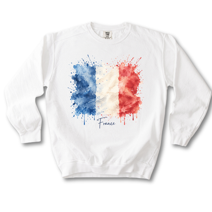 France Watercolor Flag Sweatshirt