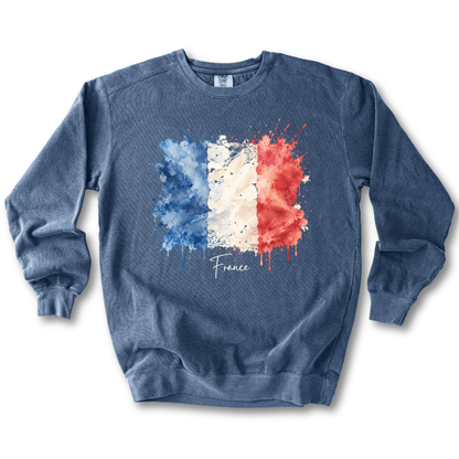 France Watercolor Flag Sweatshirt