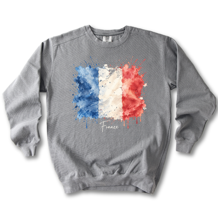 France Watercolor Flag Sweatshirt