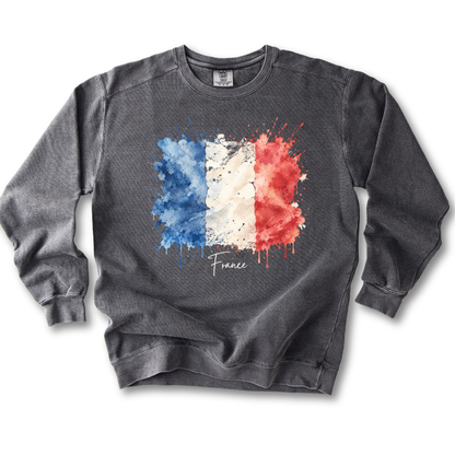 France Watercolor Flag Sweatshirt