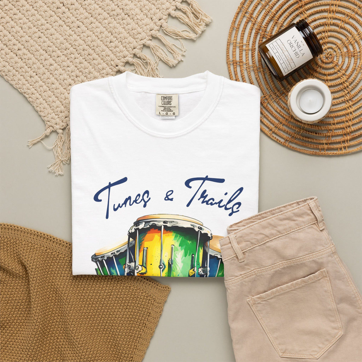 Tunes & Trails Colorful Bongo Drum T-Shirt