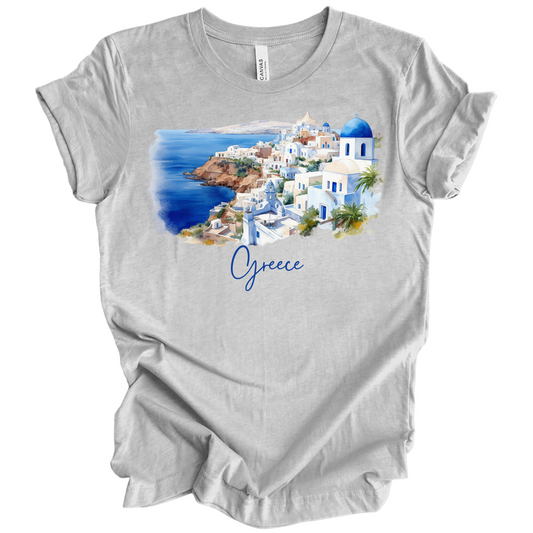 Santorini Escape – Scenic Greece Island Design Tee