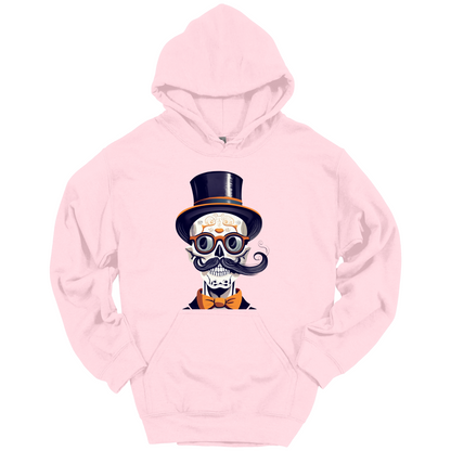 Creepy Black Hat Skull Halloween Hoodie