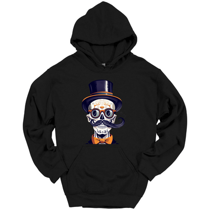 Creepy Black Hat Skull Halloween Hoodie