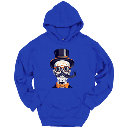 Creepy Black Hat Skull Halloween Hoodie