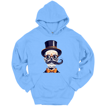 Creepy Black Hat Skull Halloween Hoodie