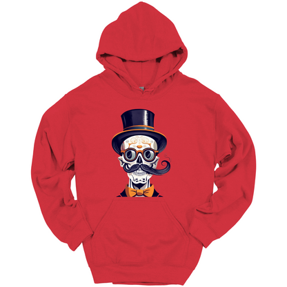 Creepy Black Hat Skull Halloween Hoodie