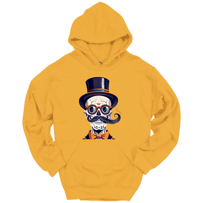 Creepy Black Hat Skull Halloween Hoodie