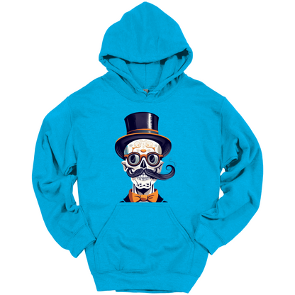 Creepy Black Hat Skull Halloween Hoodie