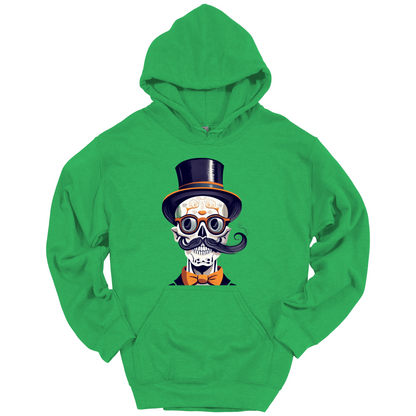 Creepy Black Hat Skull Halloween Hoodie