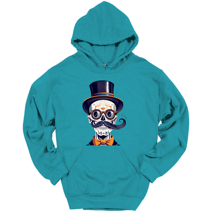 Creepy Black Hat Skull Halloween Hoodie