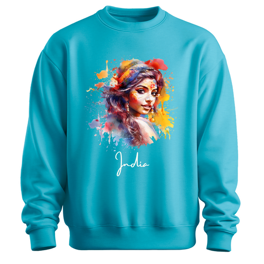 Holi Glow: Vibrant Beauty India Sweatshirt