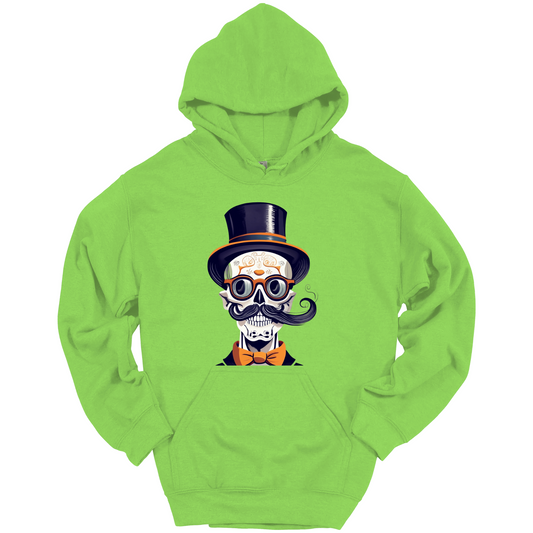 Creepy Black Hat Skull Halloween Hoodie
