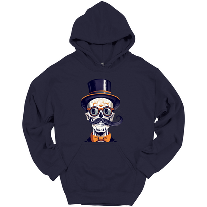 Creepy Black Hat Skull Halloween Hoodie