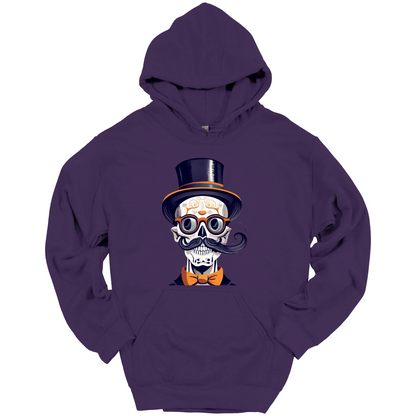 Creepy Black Hat Skull Halloween Hoodie