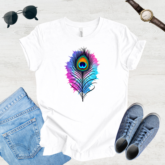 Radiant Plumage – Peacock Feather Tee